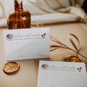 Love is Brewing Advice Card Template, Coffee Bridal Shower, Advice for the Bride-to-Be, Editable Shower Game, Bridal Brunch Download, B3 image 2