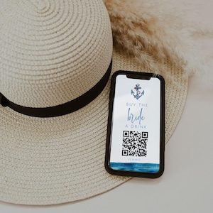 Nautical Bachelorette Drink Card Template, Bachelorette Venmo Card, Buy the Bride a Drink, Beach Hen Party, Boat Bachelorette, Last Sail