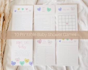 Sweetheart Baby Shower Game Bundle, Valentine's Day Baby Shower, Printable Baby Shower Games, Diaper Raffle, February Baby Shower Games