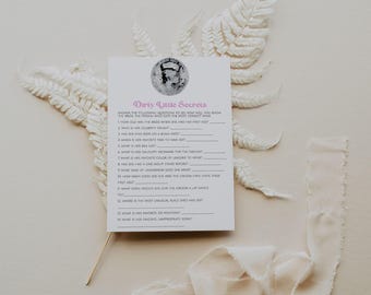 Last Disco Dirty Little Secrets, Retro Bachelorette Party, Editable Bachelorette Party Game, 70s Bachelorette, Who Knows the Bride Best, D1