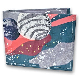 Universo, 100% feito à mão, carteira Tyvek, leve, presente de viagem, carteira minimalista, para melhor amigo, carteira Tyvek, carteira fina masculina