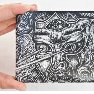 Monster Year, Billetera personalizada, Billetera de papel, Bolsa de monedas, Billetera para hombres, Monedero reciclable, Bolso Chevron, Marca de diseñadores de billeteras, Hecho a mano