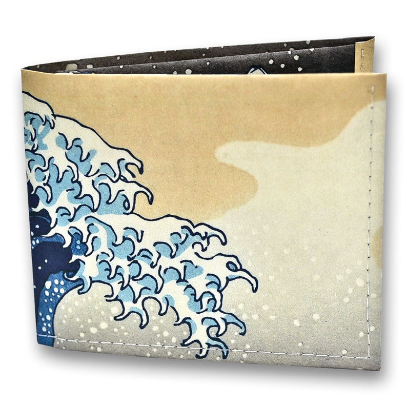 The Great Wave Of Kanagawa, Paper Wallet, Customized Wallet, Wallets, Personalized Wallet, Personalized Gift, Lightweight, Best Man Gift image 1