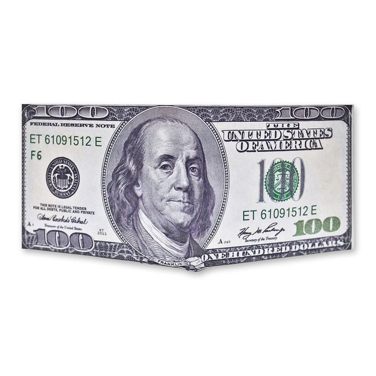 100 Dollars, Customized Wallet, Paper Wallet, Personalized Name ...
