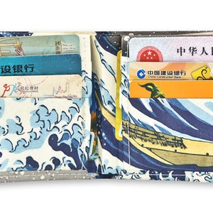 The Great Wave Of Kanagawa, Paper Wallet, Customized Wallet, Wallets, Personalized Wallet, Personalized Gift, Lightweight, Best Man Gift image 3