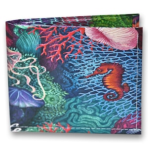 Ocean Life, 100% Handmade, Tyvek Wallet, Custom Photo, Add Your Own Text, Bifold Wallet, Father's Day Gifts, Purse, Artsy Gift, Wallets