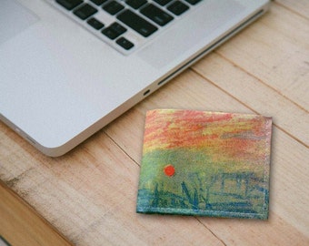 Monet Sunrise tyvek wallet paper wallet  100% Handmade by ETstudio