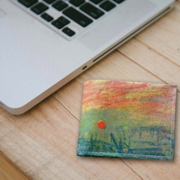 Monet Sunrise tyvek wallet paper wallet  100% Handmade by ETstudio