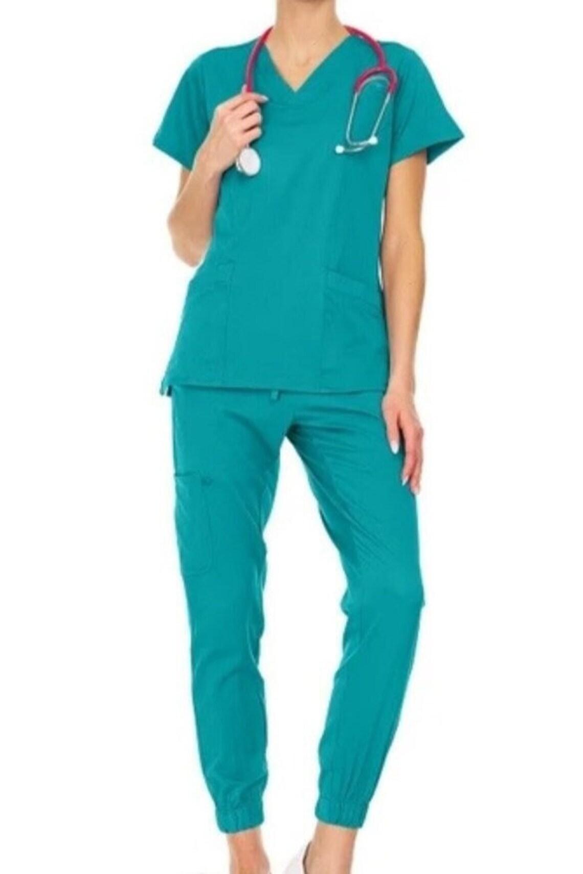 Jogger Scrub Sets 4 Way Stretch Sizes With V Neck Top XSL Come in 5