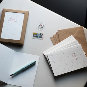 Wir wünschen Ihnen ein frohes Weihnachtspaket mit 8 Luxus Buchdruck Weihnachtskarten