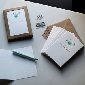 Joyeux paquet de Noël de 8 cartes de Noël de luxe Letterpress