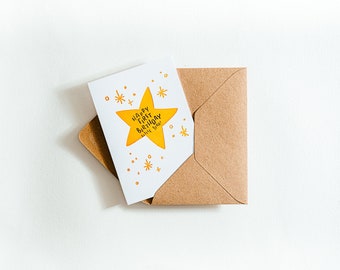 Birthday Card For 1 Year Old - "Happy First Birthday Little Star"