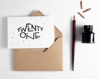 Twenty One Dots Card - perfect to pair with a gift for this milestone