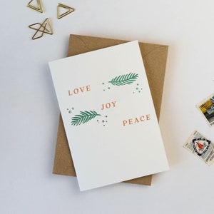 Carte typographique de Noël amour joie paix