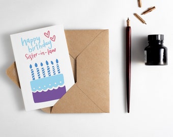 Happy Birthday Sister-In-Law Foil Letterpress Card