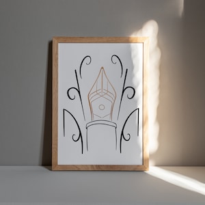 Fountain Pen A4 Letterpress Art Print