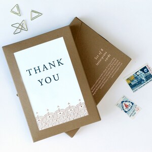 Thank You Art Deco Gold Foil Set of 8 Blank Cards