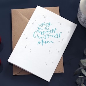 Carte typographique « Maman vous souhaite le plus joyeux Noël »