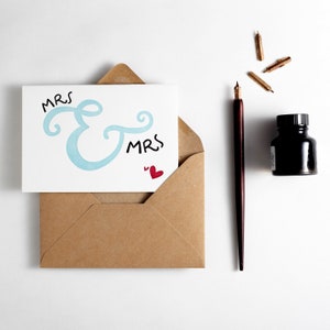 Carte de mariage de Mme et Mme
