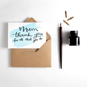 Maman Merci pour tout ce que vous faites carte - approprié pour l’anniversaire de maman, la fête des Mères ou tout simplement parce que.