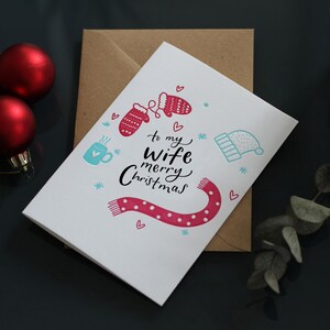 Carte typographique Joyeux Noël à ma femme