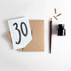 30 Geburtstagskarte - Karte zum 30.Geburtstag, innen leer