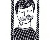 Sad Sailor Lino Print