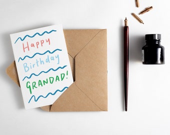 Happy Birthday Grandad Letterpress Card