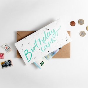 Tarjeta de billetera de dinero en efectivo de cumpleaños
