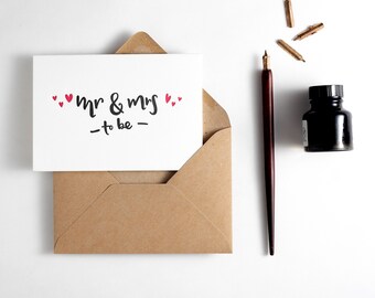 Mr And Mrs To Be Engagement Card