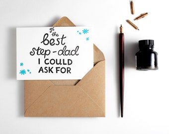 To The Best Step Dad Card - Suitable for Father's Day or Birthday and perfect to add to a gift