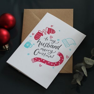 Carte typographique Joyeux Noël à mon mari