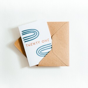 Carte d'anniversaire 21 feuilles