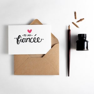 A mi tarjeta de prometida - Adecuado para cumpleaños, San Valentín, compromiso o cualquier otra ocasión - en blanco en el interior.