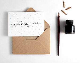 You Are One In A Million Letterpress Card