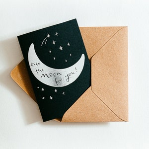Over The Moon For You Card - gedruckt auf erdfreundlichem Papier aus recycelten Kaffeetassen