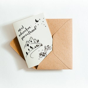 Nächstes Abenteuer: Elternschaft Karte - gedruckt auf erdfreundlichem Papier aus recycelten Kaffeetassen