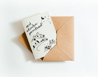 Next Adventure: Parenthood Card - printed on earth-friendly paper made from recycled coffee cups