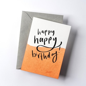 Happy Happy Birthday Dip Dye Card