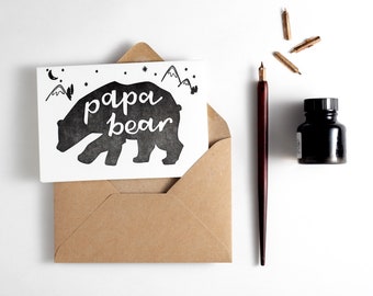 Papa Bear Card - perfect for Fathers Day, first Fathers Day, or Birthday and great addition to a gift