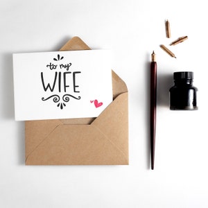 Cartão Para Minha Esposa - Adequado para Aniversário, Dia dos Namorados ou apenas para dizer 'te amo'.