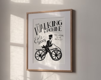 The Walking Machine Letterpress Art Print