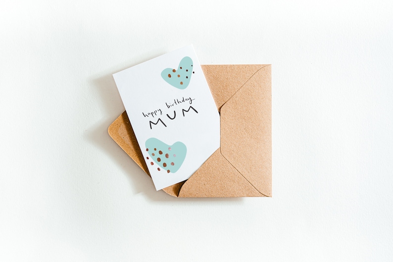 Happy Birthday Mum Card cute and classy card for celebrating a special Mum image 1