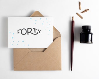 Quarante letterpress carte d’anniversaire