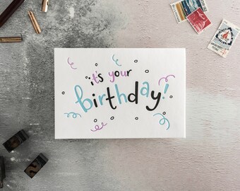 It's Your Birthday Curls Letterpress Birthday Card