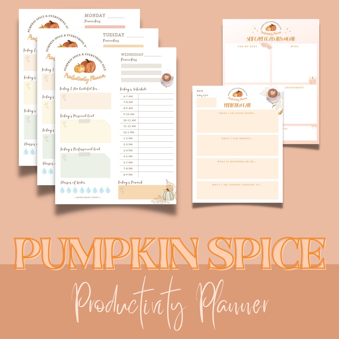 Pumpkin Spice Productivity Planner Etsy Australia