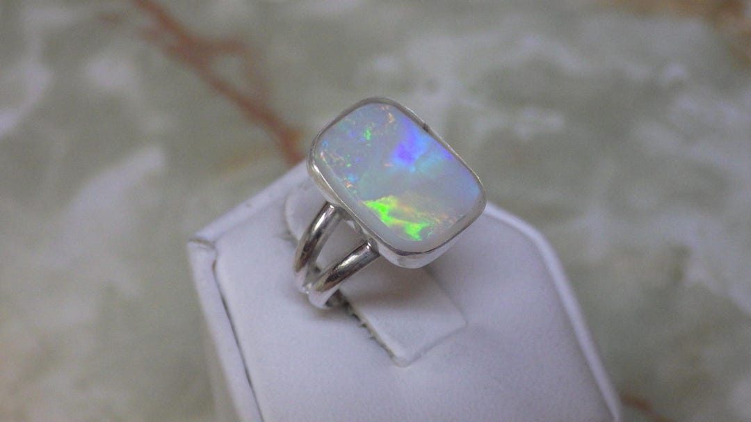 ORANGE GREEN BLUE Opal Ring #2 - Etsy