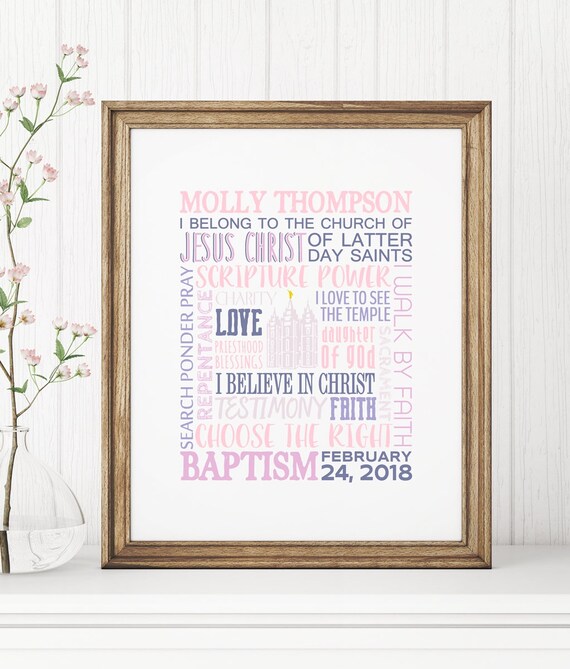 Personalized Girls Baptism Printable LDS Baptism Gift | Etsy