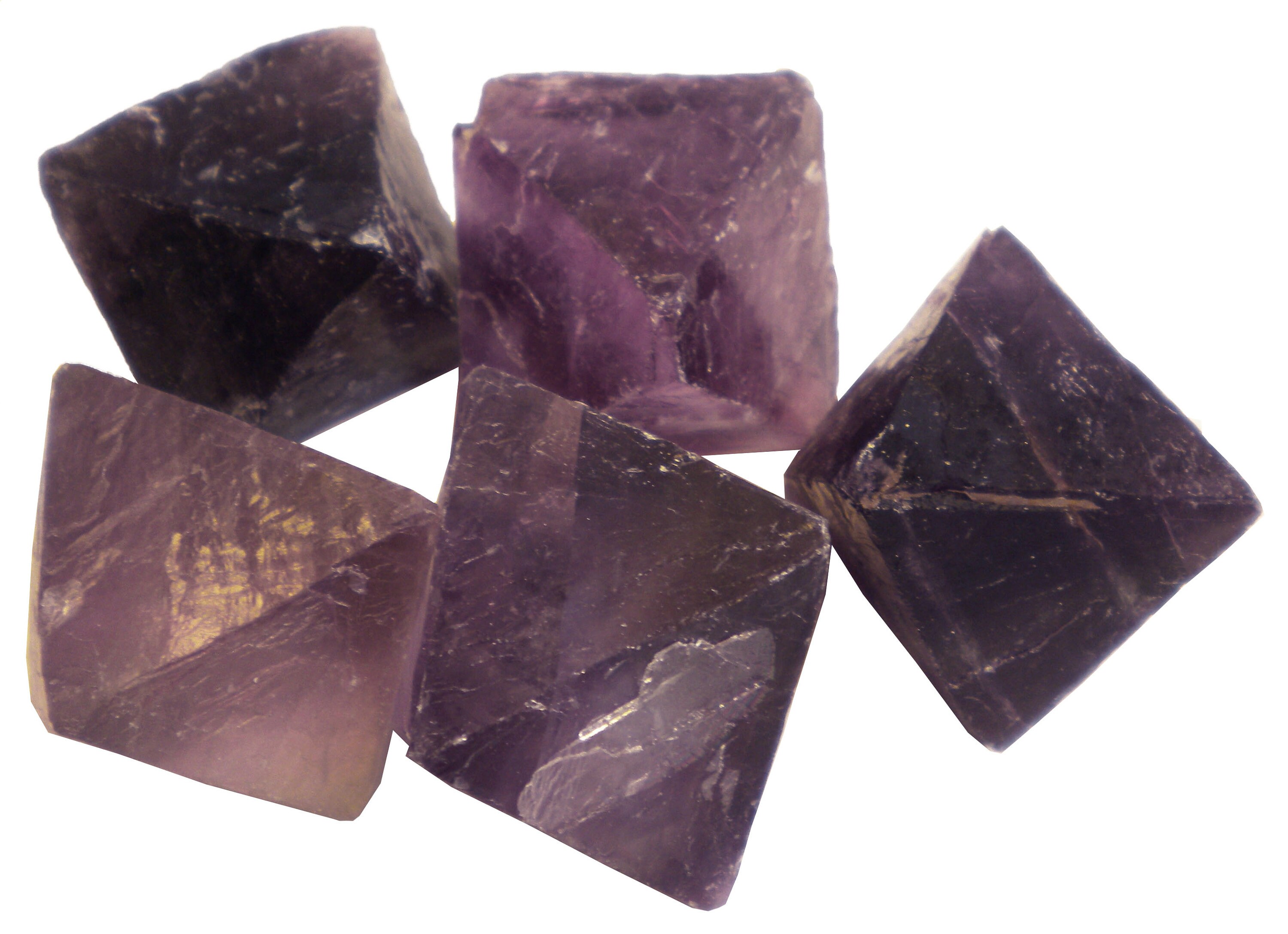 紫蛍石八面体ピース - 5 個ロット - 1 ポンド - サイズ約 1.25 インチ