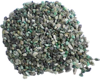 Emerald - Mini Tumbled Chips - 1 lb - 5 to 15 mm pieces -Bulk Lot